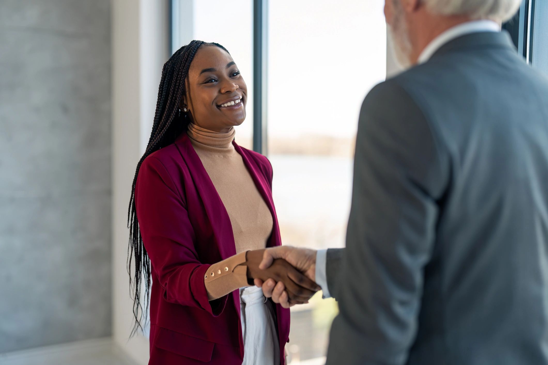 Professional portrait of a businesswoman in an office